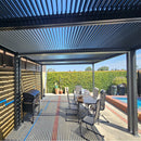 PURPLE LEAF Athena Louvered Pergola Outdoor Aluminum Pergola with Adjustable Roof for Deck Backyard Garden Hardtop Gazebo