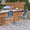 OPEN BOX I PURPLE LEAF French Counter Height Bar Height Stool Set of 2, Patio Bar Chairs with Back Rattan, French Bistro Set