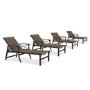 PURPLE LEAF Outdoor Chaise Lounge Chair Patio Pool Lounger Aluminum Chairs with Side Table and Wheels Adjustable Tanning Recliner with Armrests for Outside Backyard Deck Beach