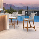 PURPLE LEAF Outdoor Bar Stools Wicker Rattan Bar Stools with Back Aluminum Outside Garden Patio Bar Chairs