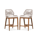 PURPLE LEAF Outdoor Bar Stools Wicker Rattan Bar Stools with Back Aluminum Outside Garden Patio Bar Chairs