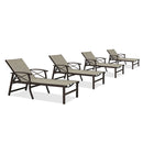 PURPLE LEAF Outdoor Chaise Lounge Chair Patio Pool Lounger Aluminum Chairs with Side Table and Wheels Adjustable Tanning Recliner with Armrests for Outside Backyard Deck Beach