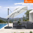 Clearance - PURPLE LEAF OPEN BOX SUNBRELLA Cantilever Umbrella Grey Aluminum Patio Umbrella