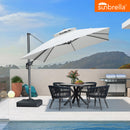 Clearance - PURPLE LEAF OPEN BOX SUNBRELLA Cantilever Umbrella Grey Aluminum Patio Umbrella