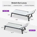 PURPLE LEAF Outdoor Lounge Chair Patio Chaise Pool Lounger Aluminum Frame with Side Table and Wheels for Outside Sunbathing Tanning Recliner Including Pillows
