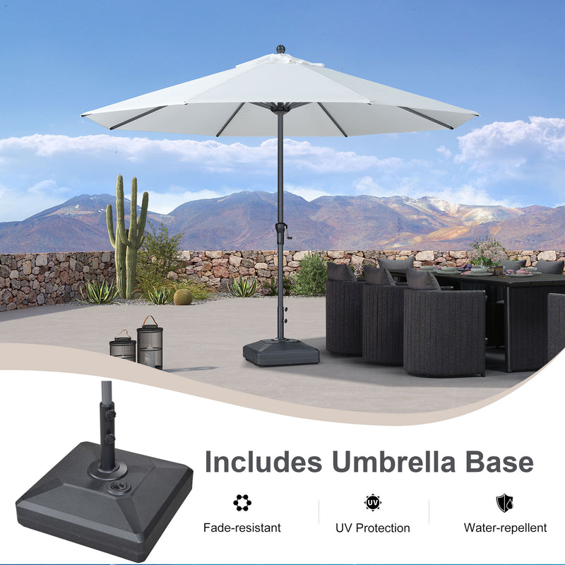 PURPLE LEAF Aluminum Patio Table Umbrella Heavy Duty Market Umbrella with Base