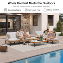 PURPLE LEAF Sicilia L-Shaped Modular Outdoor Sectional with Sunbrella White Cushions Flexible Layout for Minimalist Modern Patio