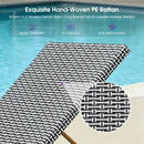 PURPLE LEAF Extra Large Patio Chaise Lounge French Outdoor Wicker Lounger Matte Teak Aluminum Frame 771LBS Capacity PE Rattan Adjustable Backrest for Pool Garden Beach Backyard