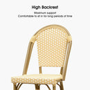 OPEN BOX I PURPLE LEAF French Counter Height Bar Height Stool Set of 2, Patio Bar Chairs with Back Rattan, French Bistro Set