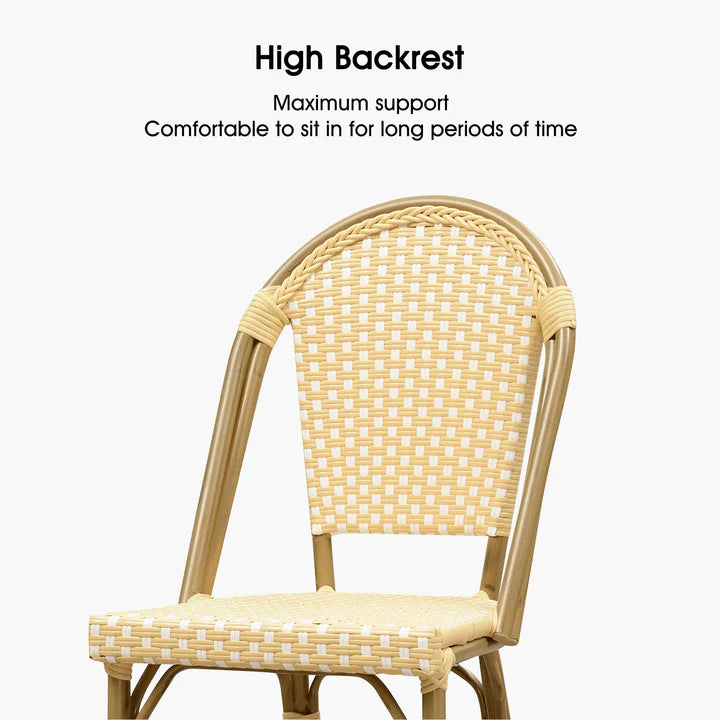 OPEN BOX I PURPLE LEAF French Counter Height Bar Height Stool Set of 2, Patio Bar Chairs with Back Rattan, French Bistro Set