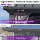 PURPLE LEAF Grey Hardtop Gazebo with Heavy Duty Galvanized Steel Double Roof with Reinforcement Support Rod