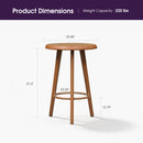 PURPLE LEAF Outdoor Bar Table Patio Dining Table Coffee Kitchen Breakfast Bistro Pub Bar Table for Patio Poolside