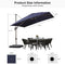 PURPLE LEAF Deluxe Aluminum Outdoor Patio Umbrella Square Cantilever Umbrellas