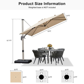 deluxe offset patio umbrella Hailar Cantilever I get a lot 5 year fade Color:Signal Red Camo / Upgraded 25Ah / 1000W