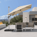 PURPLE LEAF Deluxe Left-Right Tilting Patio Umbrella Outdoor Swivel Cantilever Umbrellas