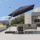 PURPLE LEAF Deluxe Left-Right Tilting Patio Umbrella Outdoor Swivel Cantilever Umbrellas