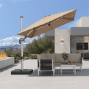 PURPLE LEAF Deluxe Left-Right Tilting Patio Umbrella Outdoor Swivel Cantilever Umbrellas