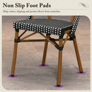 PURPLE LEAF French Bistro Patio Dining Set Aluminum Frame Dining  Furniture with PE Rattan Bamboo Print Finish Dining Chairs for Deck Pool Garden