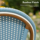 PURPLE LEAF French Bistro Chair Set of 2 Outdoor French Aluminium Frame Woven Rattan Back Dining Chair for Kitchen Bistros Cafe