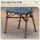 PURPLE LEAF French Bistro Chair Set of 2 Outdoor French Aluminium Frame Woven Rattan Back Dining Chair for Kitchen Bistros Cafe