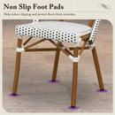 PURPLE LEAF French Bistro Chair Set of 2 Outdoor French Aluminium Frame Woven Rattan Back Dining Chair for Kitchen Bistros Cafe