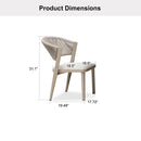 PURPLE LEAF 2 Pieces Patio Dining Chair All-Weather Wicker Aluminum Frame for Lawn Garden Backyard Deck Outdoor Dining Chair with Cushions, Brown