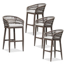PURPLE LEAF Outdoor Bar Stools Counter Stools Rattan Bar Stools Chair with Backrest for Indoor or Outdoor, Kitchen lsland