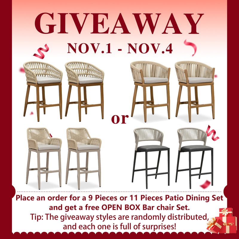 PURPLE LEAF 10/8/6 Pieces Outdoor Dining Set with Patio Aluminium Dining Table Rattan Chairs for Kitchen Grey