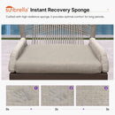 PURPLE LEAF Patio Sunbrella Bar Stools Set of 2  Rattan Bar Aluminum Bar Stool Outdoor Barstools with Back and Cushion for Garden Kitchen Island