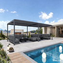 PURPLE LEAF Caesar Outdoor Louvered Pergola Patio Sun Shade Shelter with Adjustable Hardtop Patio Pergola Grey