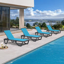 PURPLE LEAF Outdoor Chaise Lounge Patio Chair 5 Positions Adjustable Aluminum Frame with Textilene Seat Lightweight and Durable Pool Chaise Lounge for Patio Poolside Beach Yard