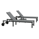 PURPLE LEAF Outdoor Chaise Lounge Chairs Set Recliner Aluminum Adjustable Chair with Wheels and Table for Poolside Beach Patio Reclining Sunbathing Lounger
