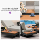 PURPLE LEAF Milan Modular Outdoor Sectional with Olefin Cushions and Slot-In Backrests for Porch Backyard