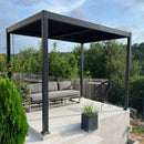 PURPLE LEAF Caesar Outdoor Louvered Pergola Patio Sun Shade Shelter with Adjustable Hardtop Patio Pergola Grey