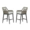 Open Box | PURPLE LEAF Modern Bar Stools Set of 2, Aluminum Bar Stool with Cushion for Indoor and Outdoor, Kitchen Island