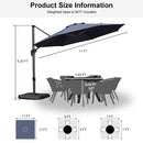 PURPLE LEAF Economical 10 / 11 ft Patio Offset Umbrellas