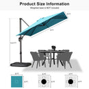 PURPLE LEAF Economical Square Outdoor Patio Umbrella Rectangle Cantilever Umbrella