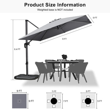 7ft cantilever patio umbrella board-bindings Source Man Waterproof Anti Innovative slide Model:GRPCS82MHA