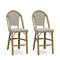 OPEN BOX I PURPLE LEAF French Counter Height Bar Height Stool Set of 2, Patio Bar Chairs with Back Rattan, French Bistro Set