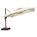 PURPLE LEAF Double Top 9 / 10 / 11 / 12 ft Square Aluminum Sun Umbrellas in Wood Color