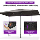 PURPLE LEAF Luxury Market Umbrella 1.9"/2.4"/3.1" Pole Commercial Hydraulic Semi-Automatic Umbrella