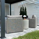 PURPLE LEAF Sanori L-Shaped Patio Couch Set Modular Sofa with Beige Cushions and Ottoman for Backyard