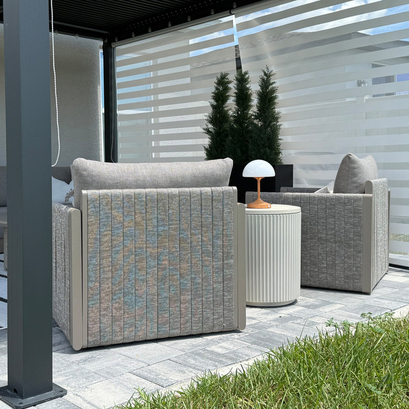 Beige Modular Outdoor Sectional | Cushions & Ottoman