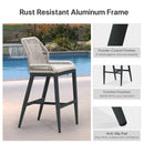 PURPLE LEAF Outdoor Bar Stool Set of 6, Wicker Chairs Bar Chairs with Cushion, All-Weather Patio Furniture kitchen stools
