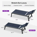 PURPLE LEAF Outdoor Lounge Chair Patio Chaise Pool Lounger Aluminum Frame with Side Table and Wheels for Outside Sunbathing Tanning Recliner Including Pillows