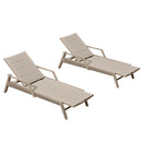 PURPLE LEAF Sanori Outdoor Chair Chaise Lounge Sun Lounges Aluminum Poolside Adjustable Reclining Patio Set of 2
