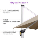 PURPLE LEAF Best Square Cantilever Pool Umbrella Outdoor Patio Sun Porch Umbrella