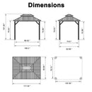 PURPLE LEAF  Outdoor Hardtop Gazebo Bronze Metal Frame Galvanized Steel Double Roof with Curtains and Netting for Patio Desk Backyard