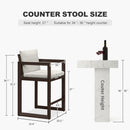 PURPLE LEAF Caesar Bar Stools Set of 2 Modern Aluminum Barstools with Stainless Removable Cushion for Kitchen Outside Island Backyard