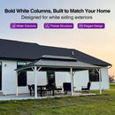 PURPLE LEAF Patio Hardtop Gazebo for Outdoor Grey Galvanized Steel Double Roof White Aluminum Poles with Curtains and Netting